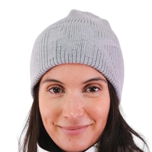 MICHAEL Michael Kors Accessories - NWT MK Michael Kors Gray Logo Ribbed Knit Beanie Hat One Size MSRP $68